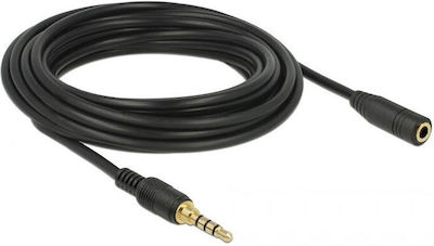 DeLock TRRRS 3.5mm male - 3.5mm female Cable Black 5m (85635)