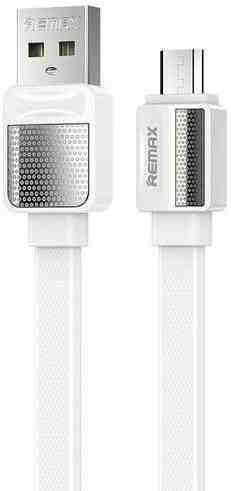 Remax Braided / Flat USB 2.0 to micro USB Cable Λευκό 1m (RC-154M White)