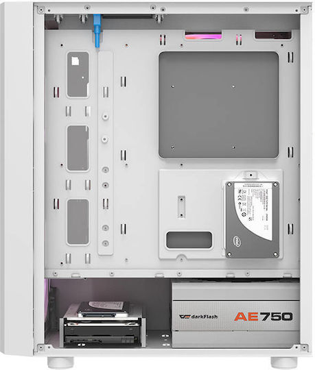 Darkflash DK360 Gaming Midi Tower Κουτί Υπολογιστή με Πλαϊνό Παράθυρο Λευκό