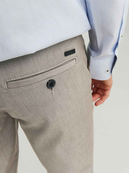 Trousers Suit Elastic in Slim Fit Beige
