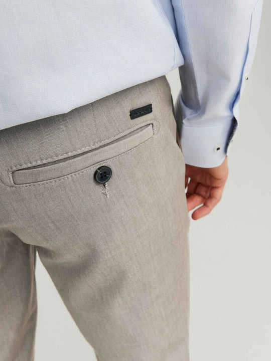 Trousers Suit Elastic in Slim Fit Beige