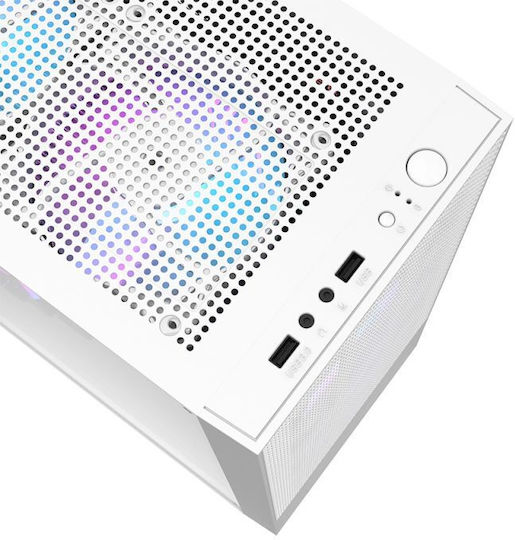 Darkflash A290 Геймърско бюро Midi Tower Компютърна кутия със страничен прозорец White