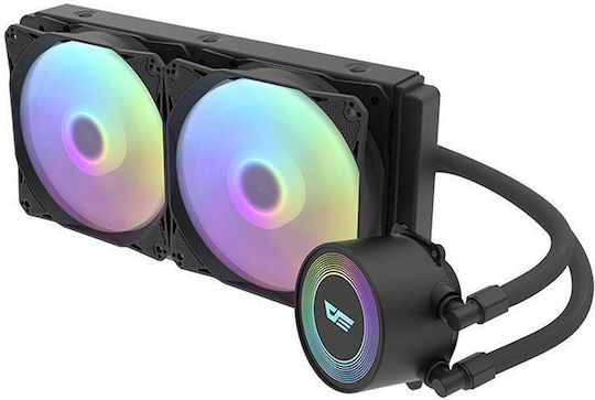 Darkflash DA240 Wasserkühlsysteme AIO CPU mit 2 Lüfterabmessung 120mm und ARGB Beleuchtung