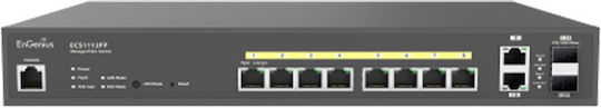 EnGenius ECS1112FP Managed L2 PoE+ Switch with 8 Gigabit (1Gbps) Ethernet Ports and 8 SFP Ports