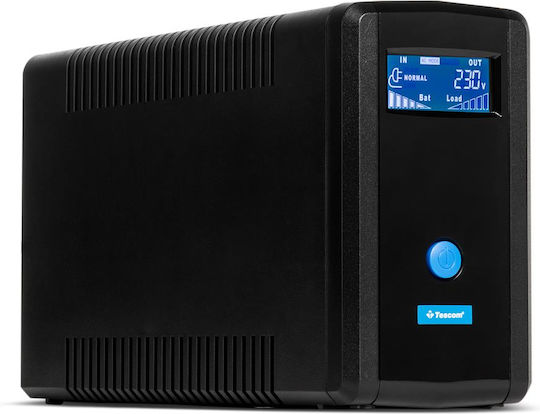 Tescom UPS.0787 UPS Line-Interactive 1200VA 720W με 4 Schuko Πρίζες