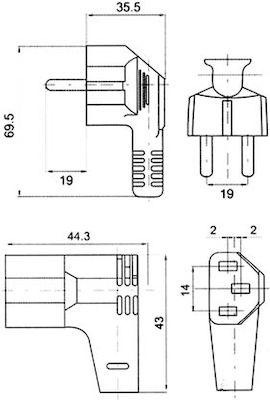 Schuko - IEC C13 Cablu 2m Negru (02.005.0058)