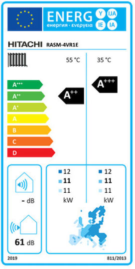 Hitachi Single Phase Heat Pump 11kW 60°C Monoblock