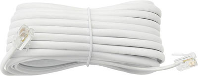 Flat Telephone Cable RJ11 6P4C 15m White (56009)