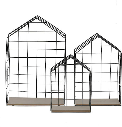 Rafturi House Negre (3 Bucăți) 22.5x11x33.7 cm