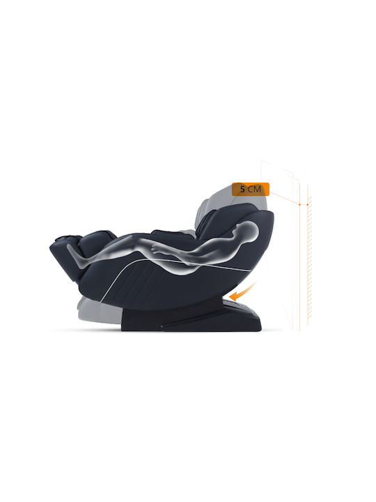 SL-A196-2 Fotoliu Relax Masaj cu Puf din Piele Ecologică Black / Beige 77x148x88cm