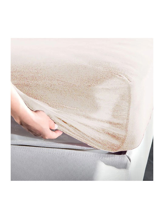La Luna Jersey Σεντόνι Υπέρδιπλο με Λάστιχο 160x200+30εκ. Beige