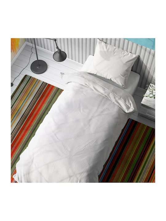 Dimcol Bettwäsche-Set mit 1 Kissenbezug für Einzelbett 160x240cm. Solid 491 White 2Stück