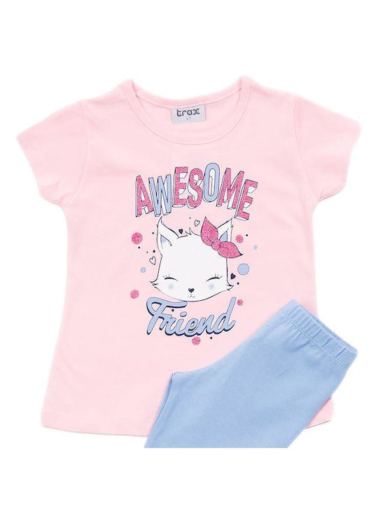 Trax Kinder Set mit Leggings Sommer 2Stück Rosa -1