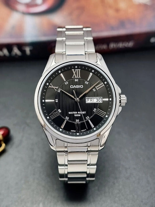 Casio Men's Watch 41mm Battery with Silver Metal Bracelet