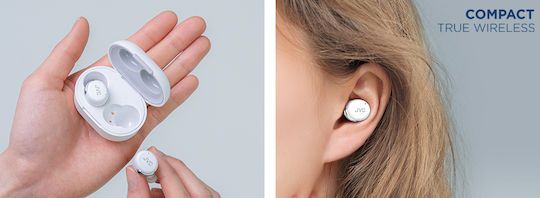 JVC HA-A30T In-ear Bluetooth Handsfree Ακουστικά με Αντοχή στον Ιδρώτα και Θήκη Φόρτισης White