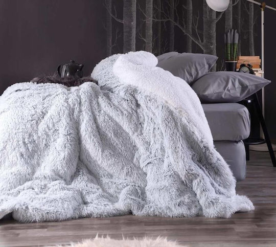 Rythmos Κουβερτοπάπλωμα Υπέρδιπλο 220x240εκ. Krystal Γκρι-λευκό 650 GSM