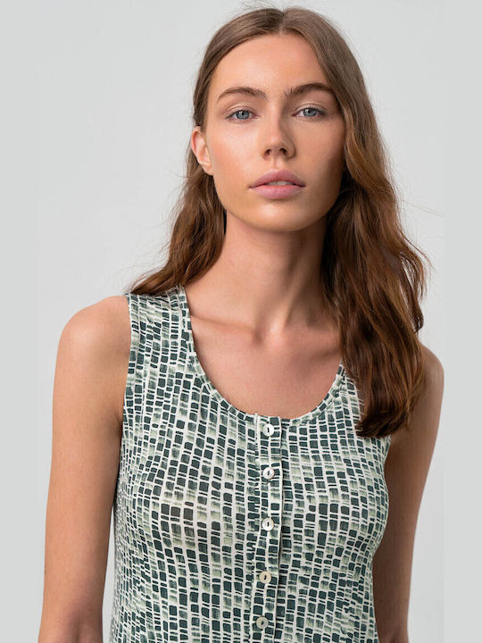 Vamp Sommer Damen Nachthemd Green Emerald