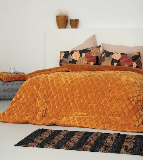Palamaiki Κουβερτοπάπλωμα Υπέρδιπλο 240x260εκ. Nadine Gold 740 GSM