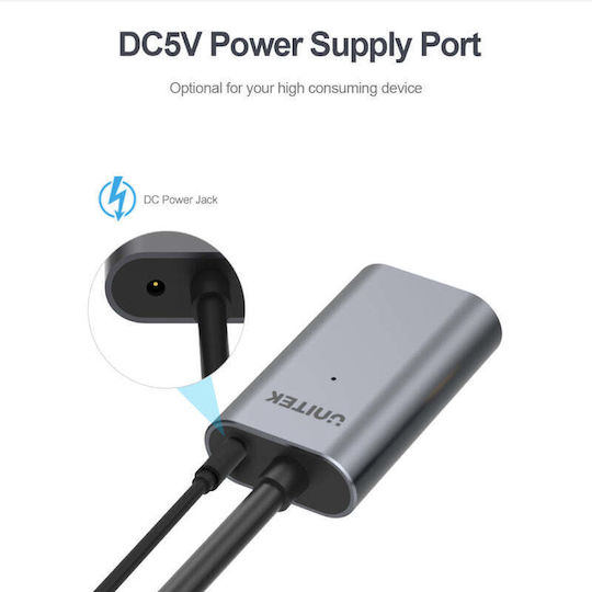 Unitek USB 3.0 Cable USB-A male - USB-A female Γκρι 10m Y-3005