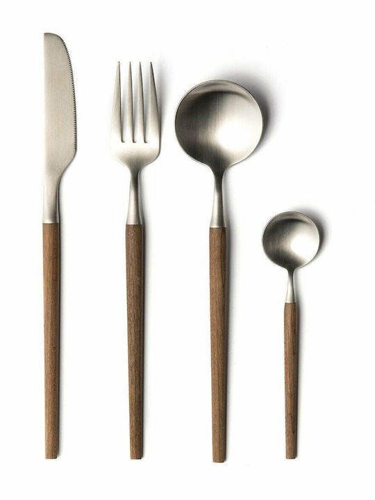 Am.Pm 16-Piece Stainless Steel 18/10 Brown Cutlery Set