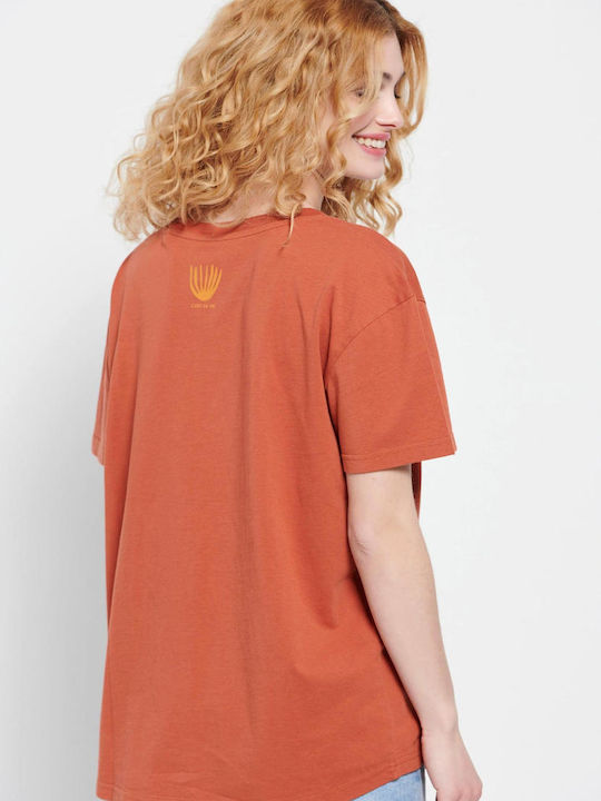 Funky Buddha FBL007-14504 Γυναικείο T-shirt Πορτοκαλί