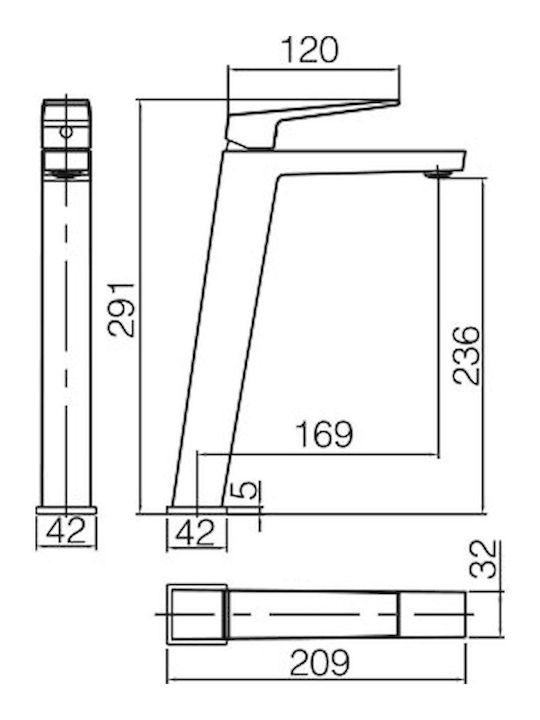 Excel Karratu Tall Sink Faucet Silver Excel Karratu Tall Sink Faucet Silver