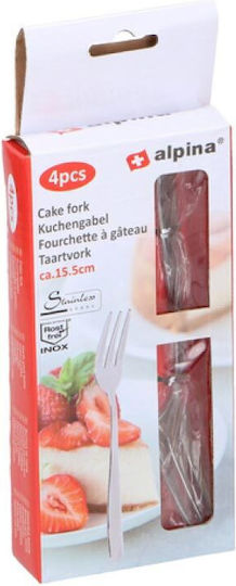 Alpina Appliances Inox Fruit/Dessert Fork Set Silver 15.5cm 4pcs