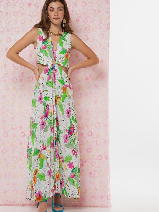 Desigual Praga Sommer Midi Kleid Weiß