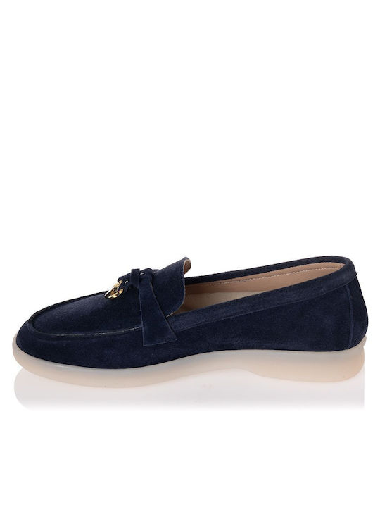 Sante Day2day Leather Women's Loafers in Navy Blue Color