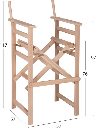 HomeMarkt Palmer Skeleton for Director's Chair Wooden 57x57x117cm Brown