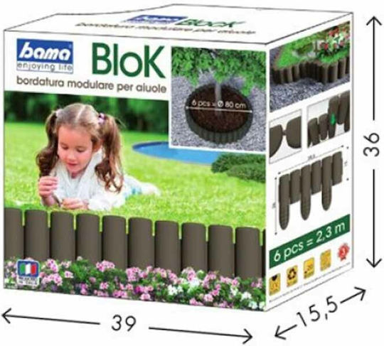 Bama Kunststoff Gartenhecke in Braune Farbe 26cm x 2.3m 6 Stücke