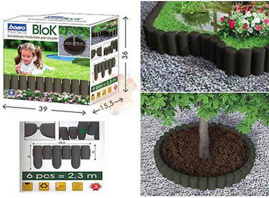 Bama Kunststoff Gartenhecke in Braune Farbe 26cm x 2.3m 6 Stücke