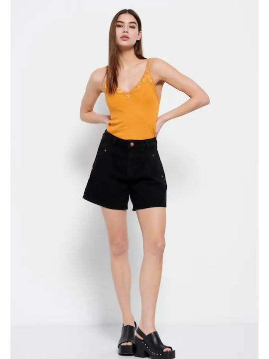 Women's Lingerie Top with Lace Orange