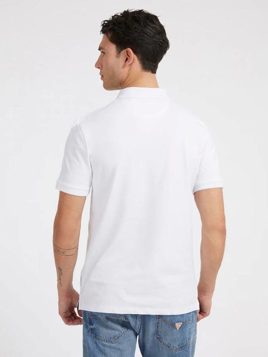 Guess Ανδρικό T-shirt Polo Λευκό