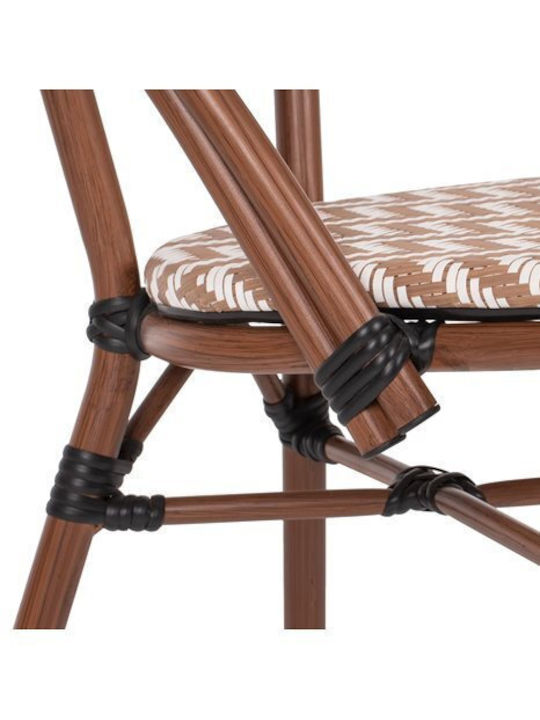 Outdoor-Stuhl Aluminium Bamboo Look Braun 50x54x84.5εκ.