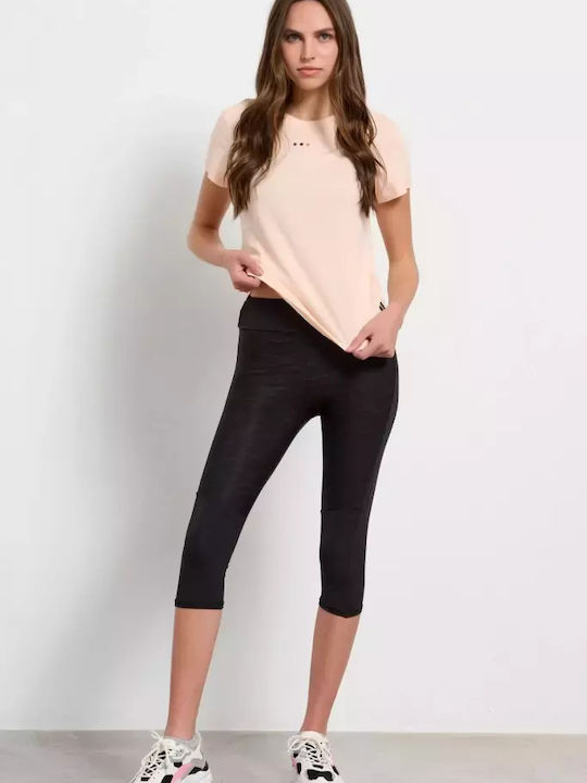 Women's Capri Training Legging High Waisted Black