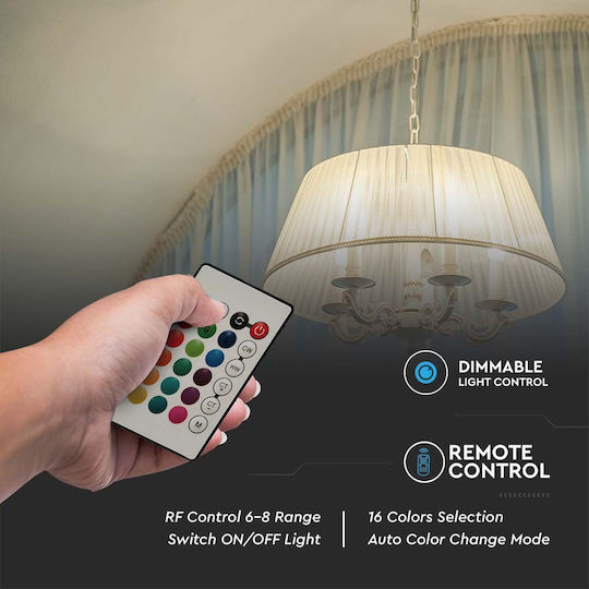 V-TAC Bec Smart LED 4.8W pentru Dulie E14 RGB 470lm Reglabil în intensitate