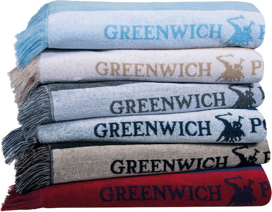 Greenwich Polo Club Beach Towel Cotton Blue with Fringes 170x90cm.