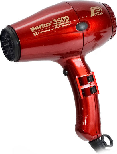 Parlux 3500 Supercompact Ionic & Ceramic Ionic Professional Hair Dryer 2000W Red