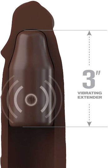 Pipedream Fantasy X-Tensions Elite Penis Extension With Vibration Sleeve & Plug Remote Skin Brown 22.86cm