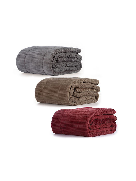 Nef-Nef Homeware Κουβερτοπάπλωμα με Γέμιση Hollowfiber Μονό 160x220εκ. Redick Bordo