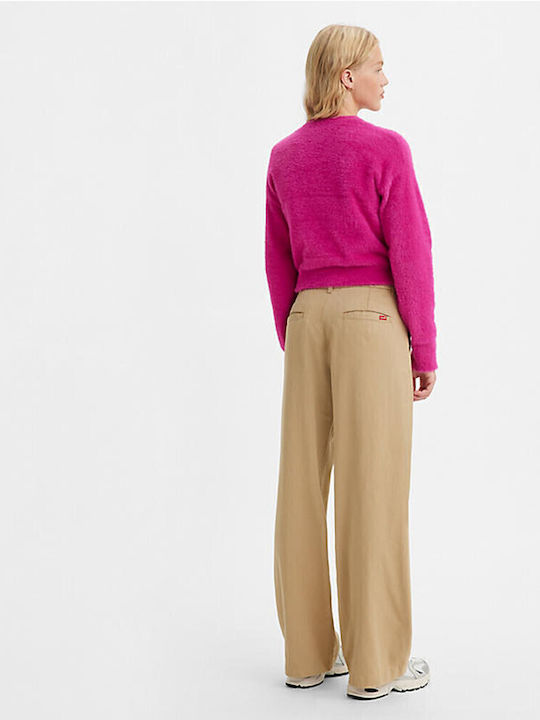 Γυναικεία Παντελόνα σε Baggy Γραμμή Dark Beige