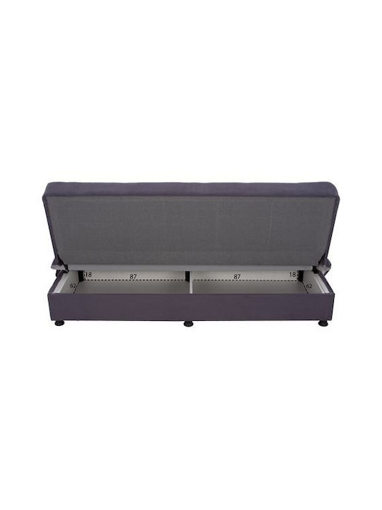 Ege 1206 Canapea Cu Trei Locuri Pat Cu Spațiu De Depozitare Gri 190x84x79cm