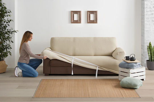 Mc Decor Delos Elastische Abdeckung für Zweisitziges Sofa Red 130εκ. 1Stück MCL.EL.DHLOS.D KOKKINO