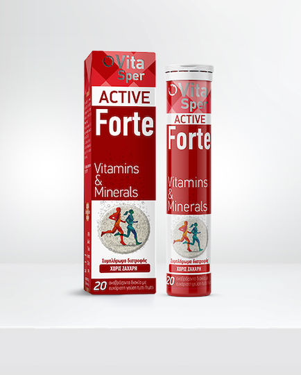 Vitasper Active Forte Multivitamin Vitamins & Minerals for Energy Tutti Frutti 20 eff. tabs