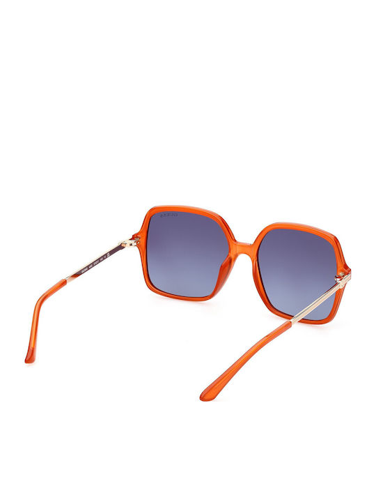 Guess Women's Sunglasses with Orange Frame and Blue Gradient Lens GU7845 44W