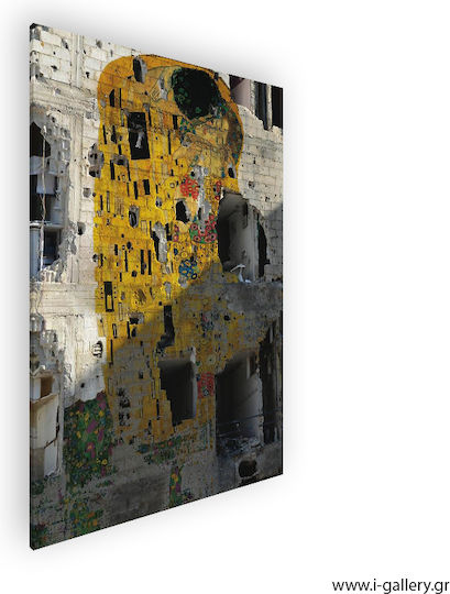 Graffiti The Kiss Πίνακας Αντίγραφο του Gustav Klimt σε Καμβά 40x60cm