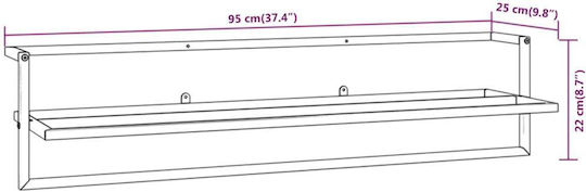 vidaXL Single Wall-Mounted Bathroom Rail ​95x25cm White