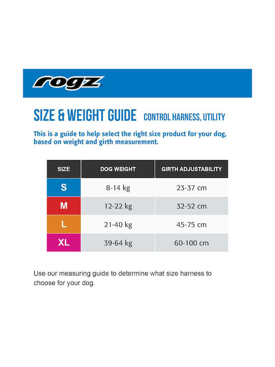 Rogz Hundegeschirr Utility Blau Groß 20mm x 45-75cm RGSJC06B