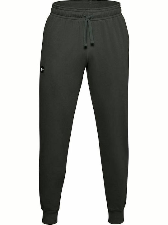 Under Armour Rival Men's Fleece Sweatpants with Rubber Green